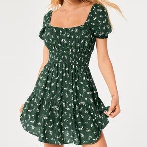 Hollister Sadie Dark Green Floral Skort Dress